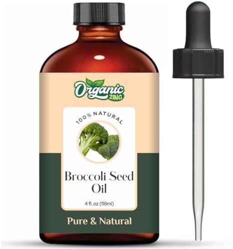 Organic Zing Broccoli Seed (Brassica oleracea) Oil | Pure & Natural Carrier Oil for Skincare, Hair Care & Massage – 118ml/3.99fl oz