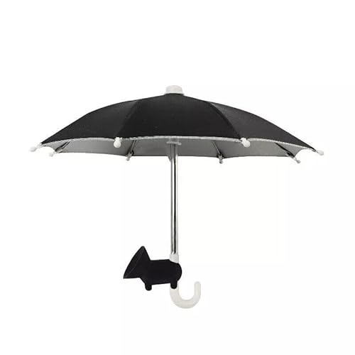 madeokoltd Mini Sun Shade Mobile Phone Holder Sun Umbrella, Suction Cup, Portable, Black, 1pc