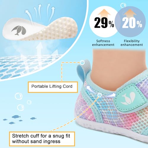 Image of FEETCITY Toddler Water Shoes Boys Girls Swim Shoes Quick Dry Kids Aqua Socks Barefoot for Beach Swimming Pool