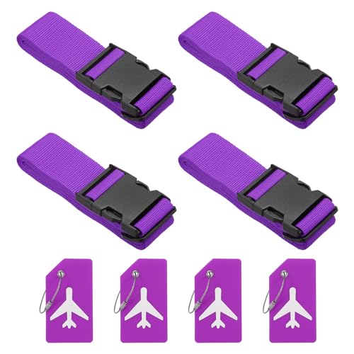 Sangle de bagage violette pour empêcher l'ouverture des fermetures éclair de valise de 78"x2"