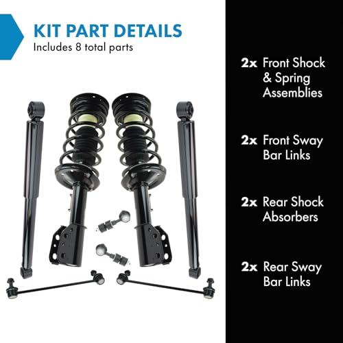Image of TRQ Front and Rear Suspension Kit Complete Strut & Coil Spring Assembly Shock Absorber Sway Bar Stabilizer Link Compatible with 2002-2007 Saturn Vue