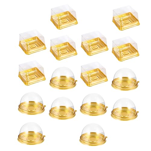 VICASKY 100pcs Cake Boxes Golden Round Pastry Cases Convenient Storage for Moon Cakes Desserts for Baking Food Packing
