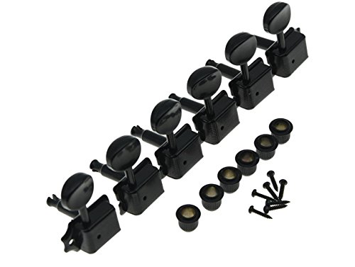 Dopro Black Split Shaft Vintage Guitar Tuning Keys Pegs Guitar Tuners Machine Heads for Strat Tele, 6 Inline Righ Handed - Image 2