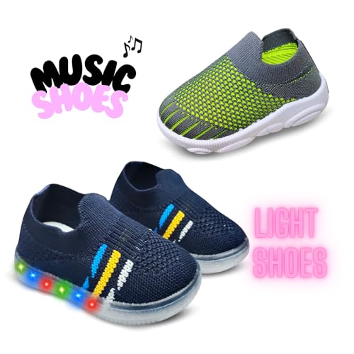 Image of Kids Trending Slip-On Shoes Combo, Pack of 2 (Light Shoe + Musical Shoe)