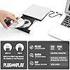 ROOFULL External CD/DVD Drive for Mac Laptop, USB 3.0 & USB-C Portable DVD CD ROM Reader Player Burner Writer Rewriter for Apple MacBook Pro/Air, iMac, Windows 11/10/ Laptop Computer, White