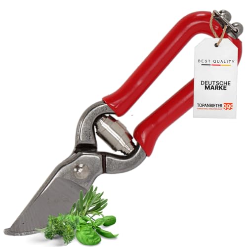 Topanbieter999 Mini Gartenschere rot – 14 cm Blumenschere, Kräuterschere - Strauchschere und Rosenschere, Gartenhandschere Minischere