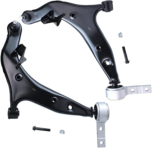 Image of Detroit Axle - 8pc Front End Suspension Kit for 2004-2009 Nissan Quest 2 Lower Control Arms w /Ball Joints 4 Outer & Inner Tie Rod Ends 2 Boots 2005 2006 2007 2008 Replacement