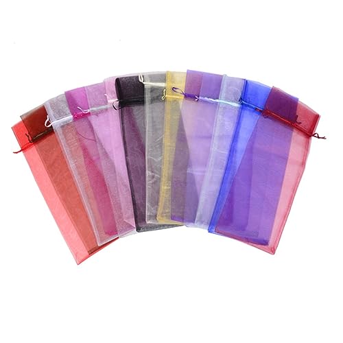 BEBEMOKO 15 Piezas Bolsa de Organza bolsosde Fiesta bolsitas Transparentes Bolsas Vino Bolsas para Vino petacas de Alcohol Tapa de Botella de Vino de Fiesta Bolsa con cordón para Botella