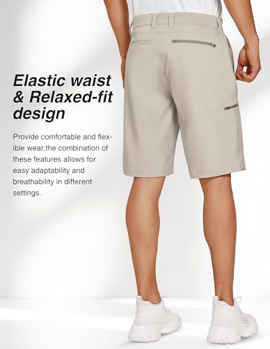 PULI Men's Golf Hybrid Dress Shorts Casual Summer Stretch Flat Front Lightweight Hiking Shorts Quick Dry with Pockets3