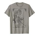 Art Nouveau Girl Holding Wild Flowers T-Shirt