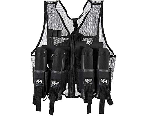 Action Village Tactical Warrior Paintball Vest - Adjustable Light Weight Version Holds 4 Pods & 1 Tank (Vest Only)
