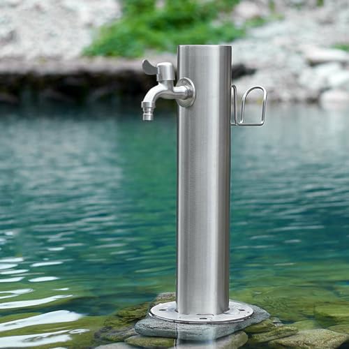 Grifo de suelo exterior de acero inoxidable en columna vertical para lav 2