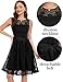 Dressystar Women's Floral Lace Short Bridesmaid Dress with Sheer Neckline Sleeveless Wedding Guest Formal Cocktail Dresses Black S