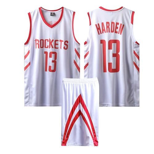 2 Pièces Tenue Basket Enfant/Adulte 2024, Pop Maillot sans Manches + Pantalon Court, Blanc M