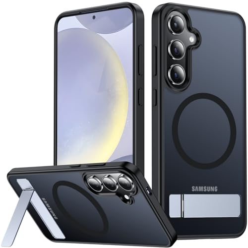 Image of SPIDERCASE Magnetic for Samsung Galaxy S24 Case, [3 Stand Ways][ Military Grade Drop Protection] with Invisible Stand Shockproof Slim Case for S24 6.2 inch, Black