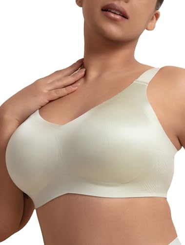 COMFELIE Bras for Women 2025 Luxury Satin Curve Pop NanoSoft Seamless Wireless Bra with Laundry Bag