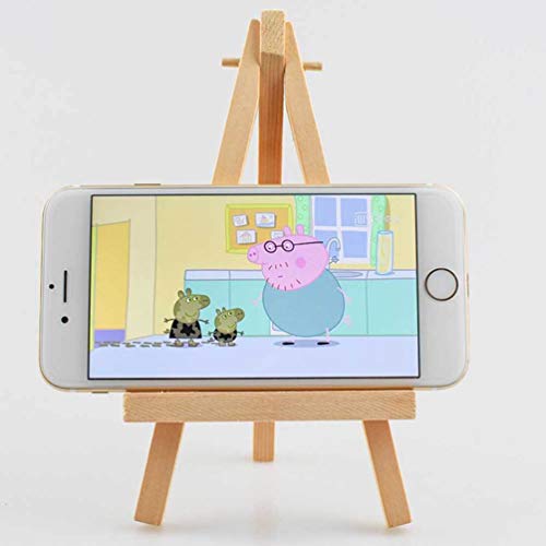 Lioobo 5 peças mini cavalete de madeira multifunções dobrável cavalete de madeira suporte para celul