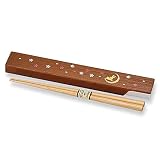 ミタニ 山中漆器 箸 ブラウン 18cm 山中塗 箸・箸箱 セット 月うさぎ柄 M17094-8