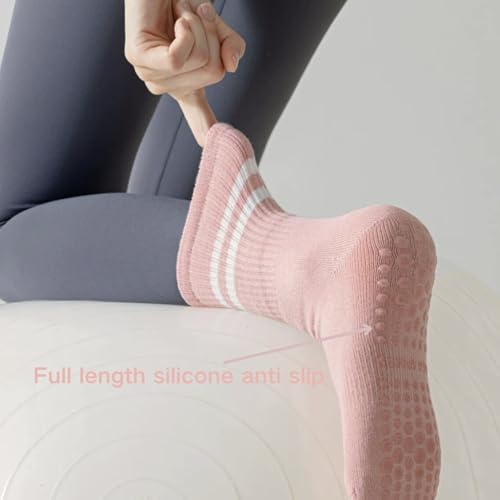 Image of Yoga Socks Silicone Non-slip Bottom Women's Mid-tube Socks Fitness Socks Dance Pilates Socks Professional Sports Socks
