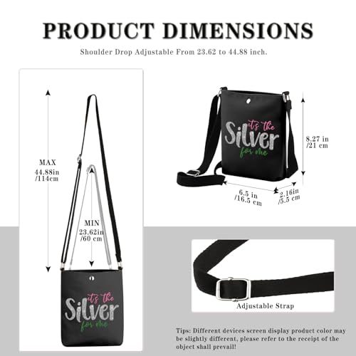 GJTIM Sorority Inspired Gift Silver 25 Years of Sisterhood Gift Silver Star Paraphernala Crossbody Bag2