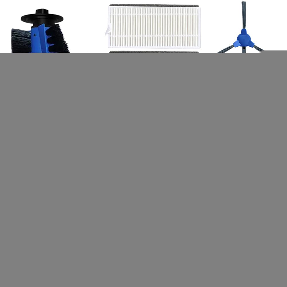 15 Pcs Main Side Brush Filter Kit for Dser RoboGeek 20T 21T 22T 23T Robot Vacuum, 1 Main Roller Brush, 6 Side Brushes, 6 HEPA Filters, 1 Screwdriver, 1 Cleaning Brush