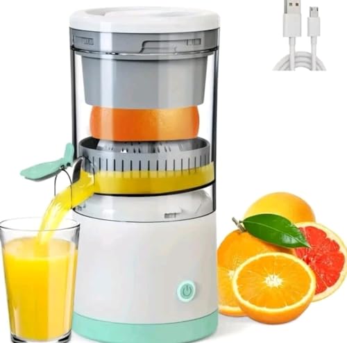 Exprimidor de naranjas, cítricos y cualquier fruta. Eléctrico y automático, portátil e inalámbrico, recargable mediante USB y fácil de usar.