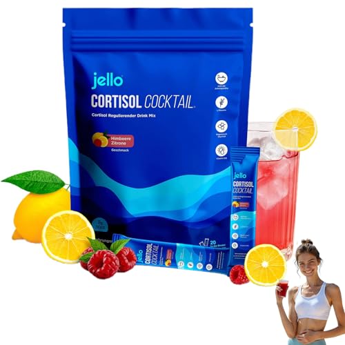 Jello Cortisol Cocktail Pulver 20 Stück Cortisol Senken Pulver zum Abnehmen Supercalm Cortisol Pulvers Konzentration Steigern Entspannt Bleiben & Stress Natürlich Reduzieren (1)