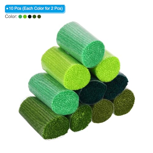 Image of PATIKIL 10 Rolls Latch Hook Yarn, Latch Hook Kit Yarn Precut Hook Rugs Yarn Crochet Colorful for Latch Hook Rug Adults Beginners, Green Tone