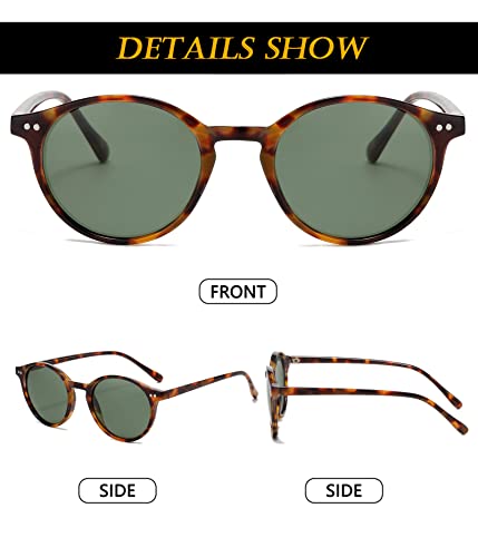 Image of EYLRIM Classic Polarized Round Sunglasses for Women Men Vintage Style Lightweight Circle Frame Sun Glasses