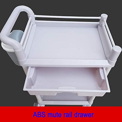MERTNK Wózki Do Przechowywania Ręczne, Ruchome Wózki Ruchome, Przenośne Z Szufladą Brudu Wiadro, Salon Kosmetyczny Wózek Rolowany, Spa Manicurea/White/3 Tier-54 * 37 * 98Cm
