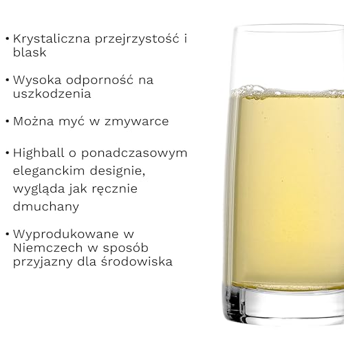 Stölzle Lausitz Szklanki Highball Małe Zestaw 6 szt., 360ml – Wysokiej Jakości Szkło Kryształowe, Zmywarkoodporne i Wytrzymałe, Produkcja Niemiecka
