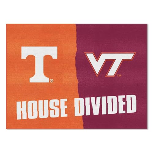 Alfombrilla Tennessee Virginia Tech diseño dividido simétrico con reverso caucho