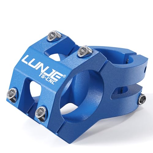 LUNJE Bike Stem, 31.8mm MTB Stem, 45mm Short Bike Stem, Sandblasted Matte Finish, CNC 6061-T...