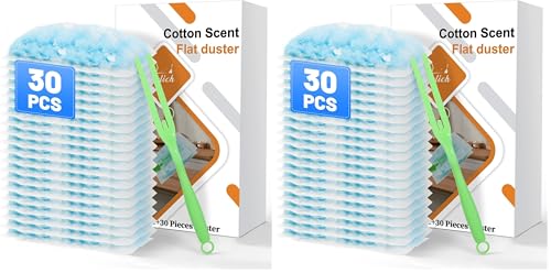 Image of 30PCS Disposable Dusters Refills Compatible with Swiffer,180 Degree Electrostatic Disposable Replacement Head for Home,Office,Ceiling Fans,Blinds and Furniture Dusting (Pack of 2)