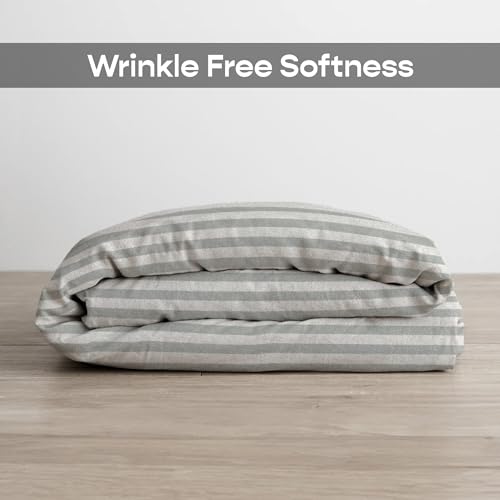 Image of SleepyCat Jersey Fabric Duvet Cover | Knitted Jersey Fabric | Wrinkle-Free & Soft | Machine Wash Friendly, Zebra Stripe (Single Size, 90X60 Inches)