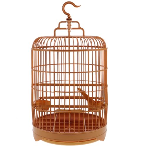 Toddmomy Runder Vogelkäfig Reisetasche, Vintage dekorativer Vogelkäfig mit Futterschalen, Schnappverschluss Montage für Sittiche, Wellensittiche, Nymphensittiche, Nymphensittiche, Tierarztbe