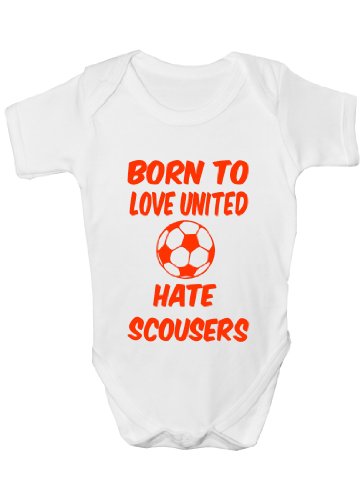 Print4U Love United Hate Scousers ~ Babygrow~Babies Gift Boy/Girl Vest Babies Clothing 0-3 white