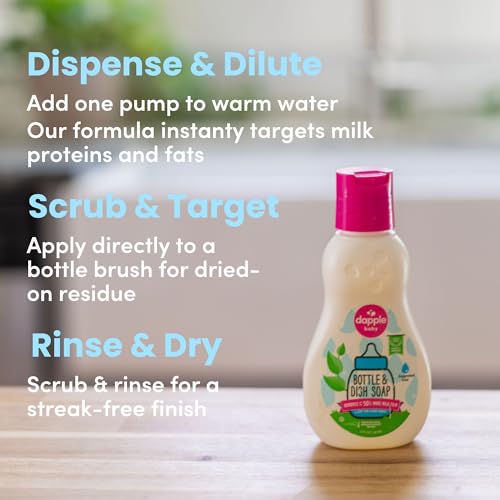 Image of Dapple Baby Fragrance-Free Bottle & Dish Soap - 3 fl oz - Plant-Powered Cleaner for Baby Bottles, Pump Parts, and Sippy Cups - Travel Size