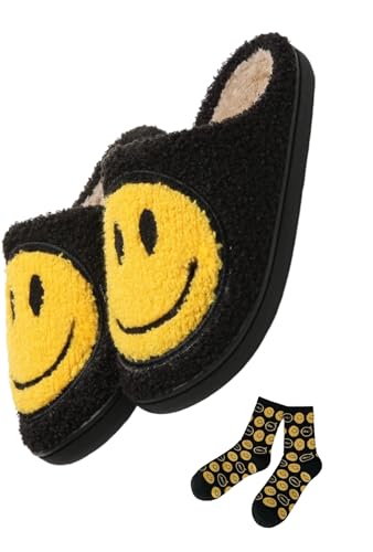 Happy/SMILE Face Slippers, retro smile face slippers with sucks