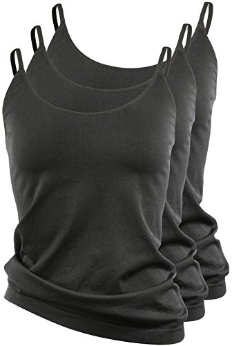 Yenita 3er Pack Damen Seamless Spaghetti Unterhemden, Trägertop aus Mikrofaser Cover