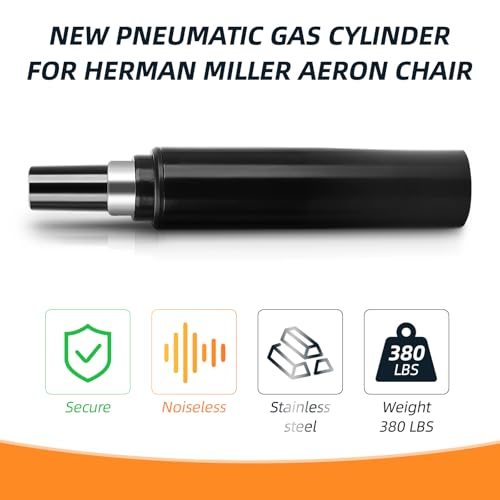 Image of Heavy Duty Gas Lift Cylinder for Herman Miller Aeron Chair 4 Hydraulic Piston with 380 lbs, Top Activated Office Chair Hydraulic Cylinder Replacement