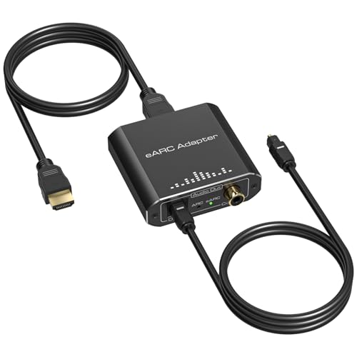 VPFET HDMI eARC Audio Extractor Only Work for HDTV ARC/eARC Audio Adapter Converter HDTV Audio Transmitted via Toslink+Coaxial ports Support 192KHZ for Soundbars Home Theaters and Audio Systems No CEC