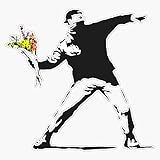 EB Store Love Is In The Air (Flower Thrower) - Banksy Graffiti Vinyl Waterproof Sticker Decal Car Laptop Wall Window Bumper Sticker 5In, EBSTORE-STICKERS-1199