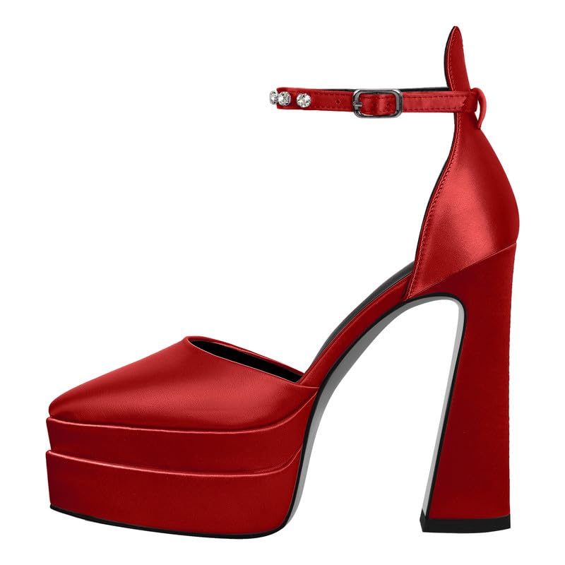 Image of Platform Heels Chunky Bow Ribbon Pumps | Party Shoes