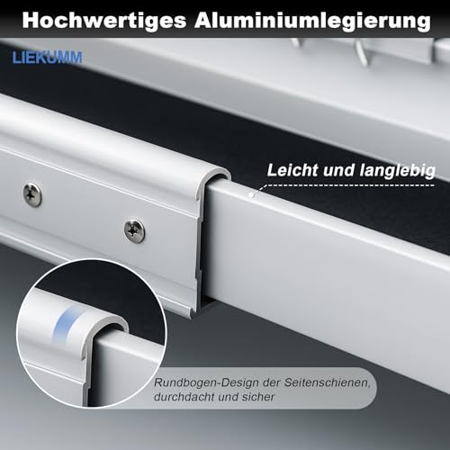 LIEKUMM 2 x 138–244 cm Rollstuhlrampe für Treppen, 300 kg Tragkraft Rollstuhlrampe für Rollstuhl & Scooter, Auffahrrampe für Türschwellen, Bordsteine, Stufen, Elektro-rollstühle, Fahrräder