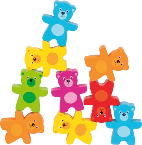 goki 58384 - Stapelspiel Bunte Bärenbande, kreatives Holzspielzeug zur...