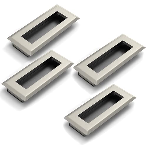 Image of Plantex Sliding Door Handle /Concealed Handle for Sliding Door /96mm Concealed Handle for Wardrobe /Kitchen Cabinet - Pack of 4 (Satin)