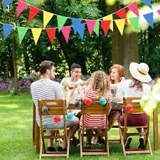Image of Preetus 60 Feet Hand Made Paper Pennant Banner: Vibrant Hanging Decor for Hanging Decoration 60 Feet Length 2 Banners Total 30 x 2= 60 feet