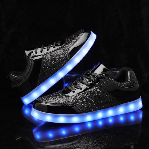 Image of SANYES LED Light Up Shoes for Women Men, Low-Top USB Rechargeable Glowing Sneakers, Luminous Dancing Shoes for Party Sports