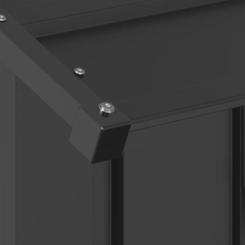 Niche pour Chien Extérieur Métal, Chenil d'extérieur Enclos Cage pour Chien avec Toit Noir 83x130x85 cm Acier galvanisé